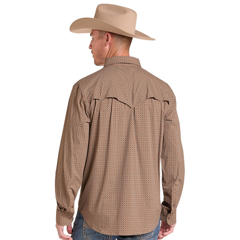 Rock & Roll Denim Men's Camel Tek Western Shirt