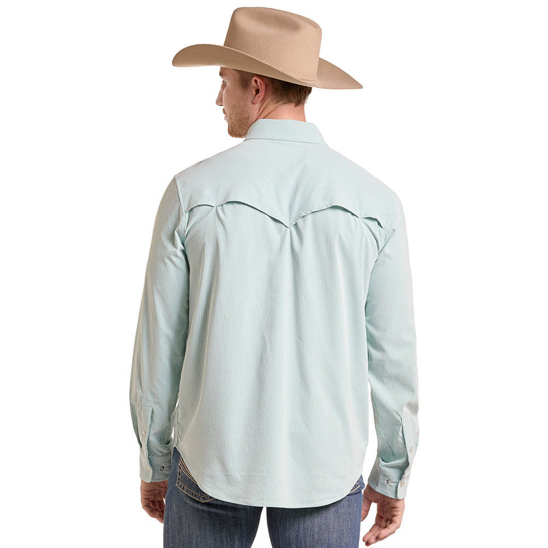 Rock & Roll Denim Men's Turquoise Tek Western Shirt