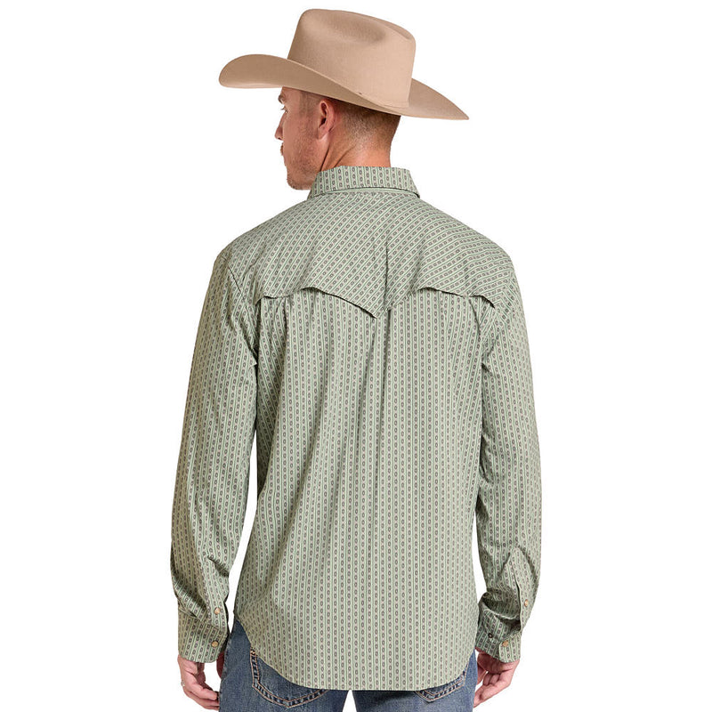 Rock & Roll Denim Men's Moss Green Tek Western Shirt