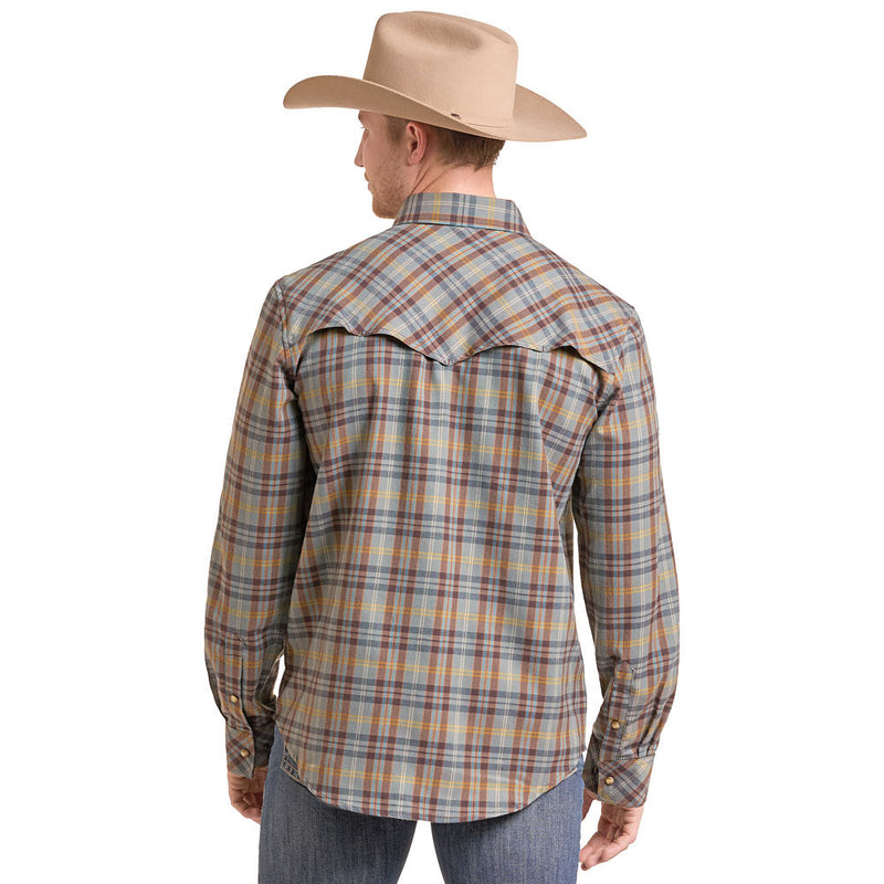 Rock & Roll Denim Men's Brown Snap Flannel