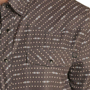 Rock & Roll Denim Men's Charcoal Geometric Print Snap Shirt