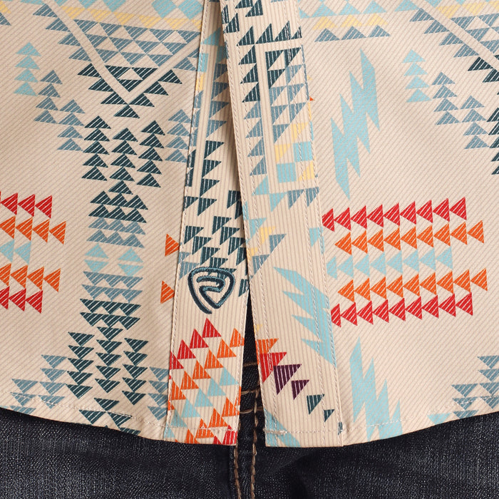 Rock & Roll Denim Mens Natural Aztec Print Shirt