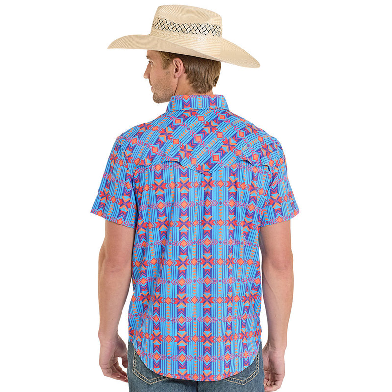 Rock & Roll Denim Men's Sapphire Aztec Western Shirt