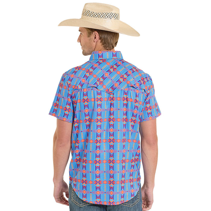 Rock & Roll Denim Men's Sapphire Aztec Western Shirt