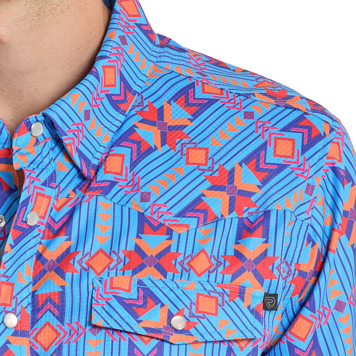 Rock & Roll Denim Men's Sapphire Aztec Western Shirt