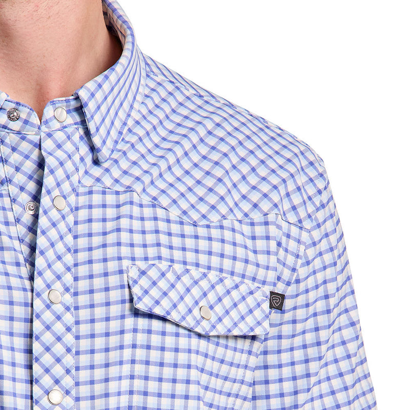 Rock & Roll Denim Men's Blue Check Tek Western Shirt