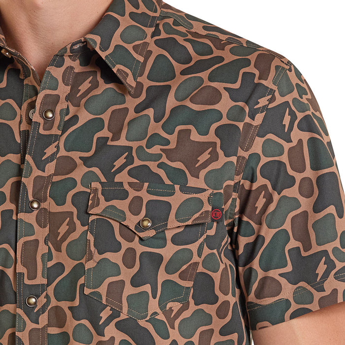 Rock & Roll Denim Koe Wetzel Snap Tek Tan Camo Shirt