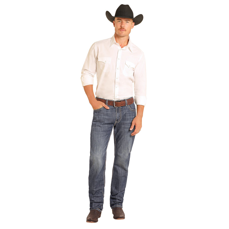 Rock & Roll Denim n Double Barrel Relaxed Stackable Boot Cut Jean