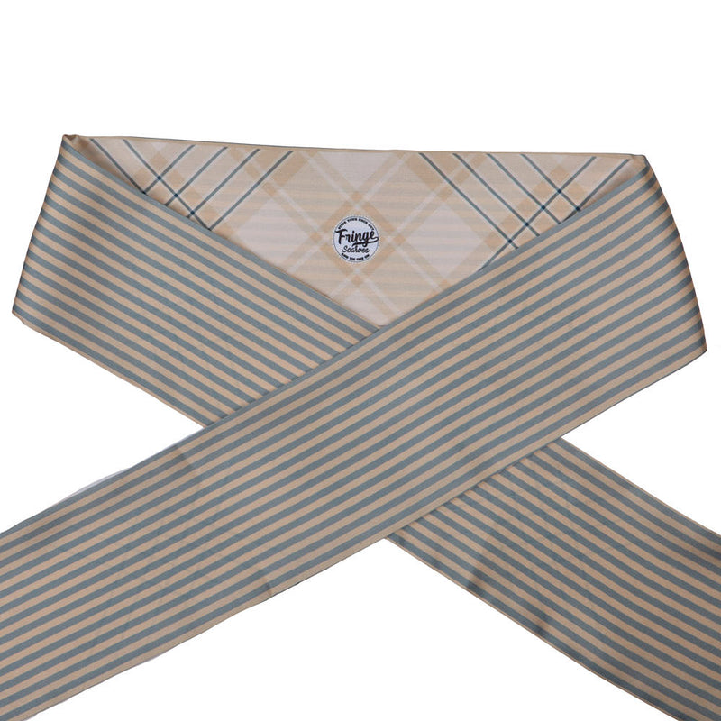 Fringe Scarves Tan & Blue Plaid Gettin' Western Boli