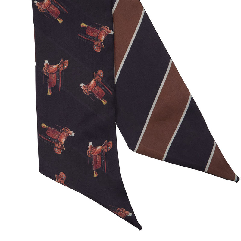 Fringe Scarves Black & Brown Preppy Saddle Boli