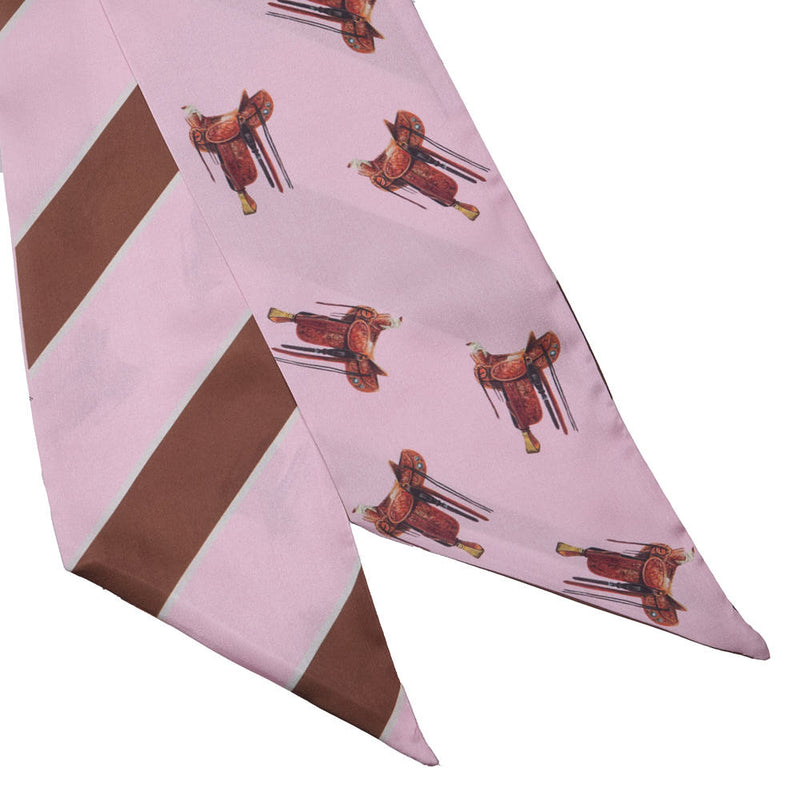 Fringe Scarves Pink & Brown Preppy Saddle Boli