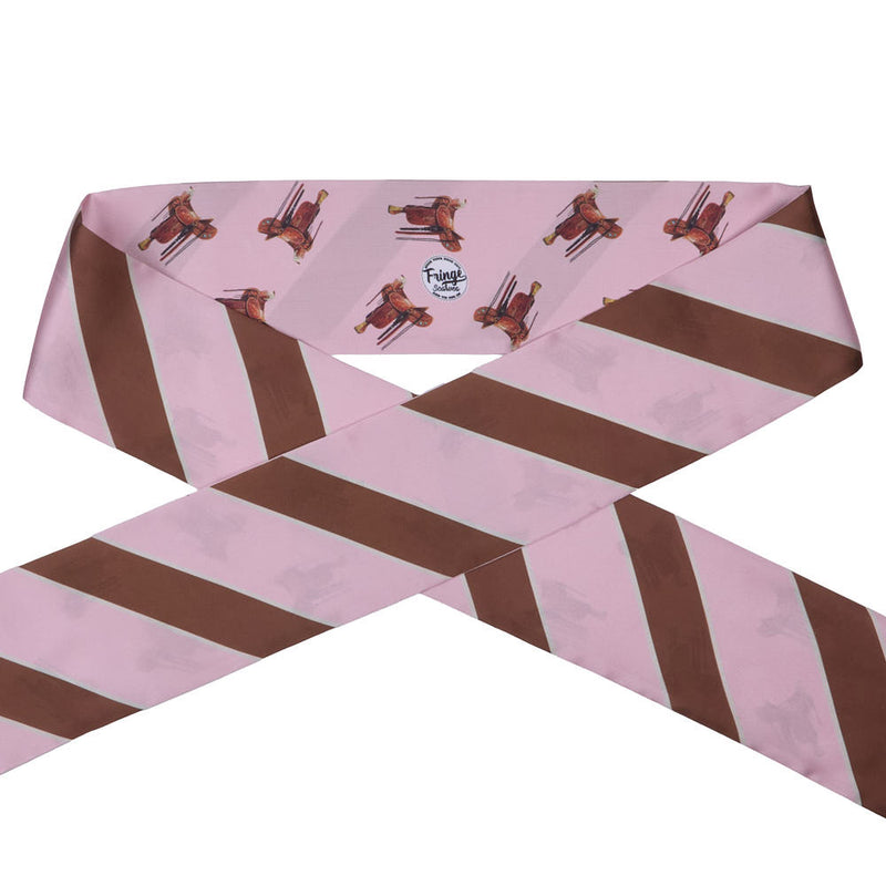 Fringe Scarves Pink & Brown Preppy Saddle Boli