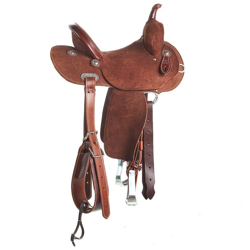 Burns Saddlery 13 Inch 20HDX Chocolate Roughout Barrel Saddle