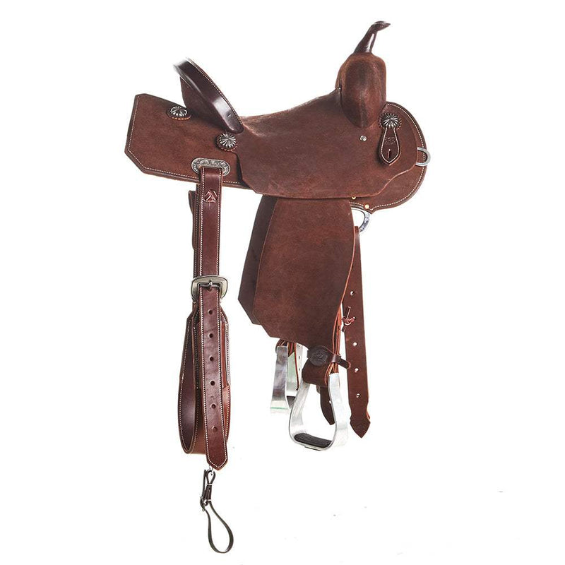 Burns Saddlery 14 Inch 20HD Chocolate Roughout Barrel Saddle