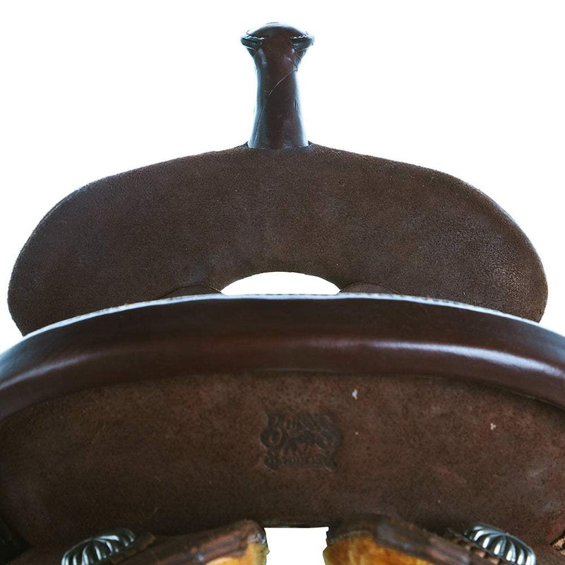 Burns Saddlery 14 Inch 20HD Chocolate Roughout Barrel Saddle
