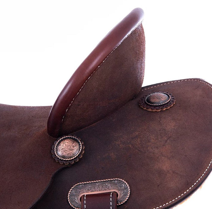 Burns Saddlery 14520HDX Chocolate Roughout 14.5in Barrel Saddle