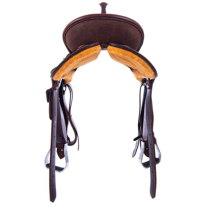 Burns Saddlery 14520HDX Chocolate Roughout 14.5in Barrel Saddle