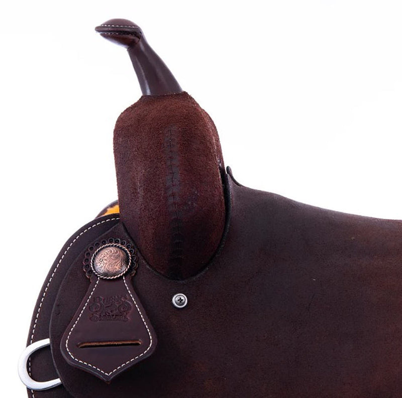 Burns Saddlery 14520HDX Chocolate Roughout 14.5in Barrel Saddle