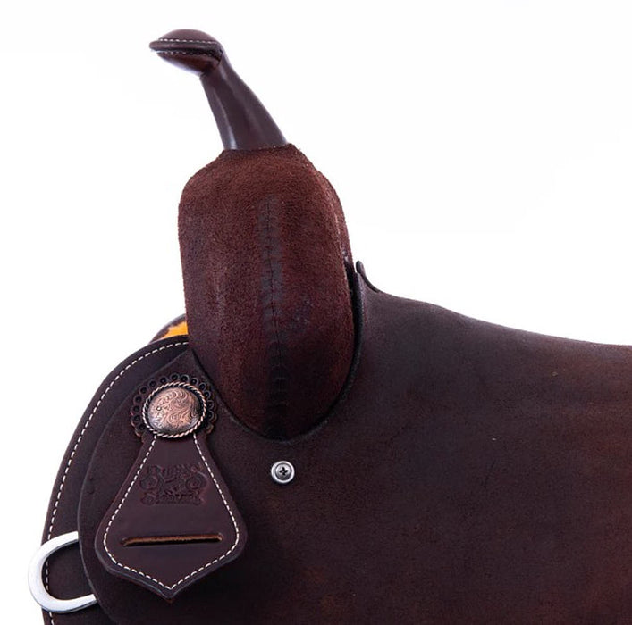Burns Saddlery 14520HDX Chocolate Roughout 14.5in Barrel Saddle