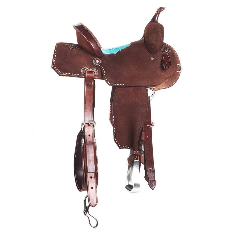 Burns Saddlery 13.5in 20HDX Chocolate Roughout Barrel Saddle