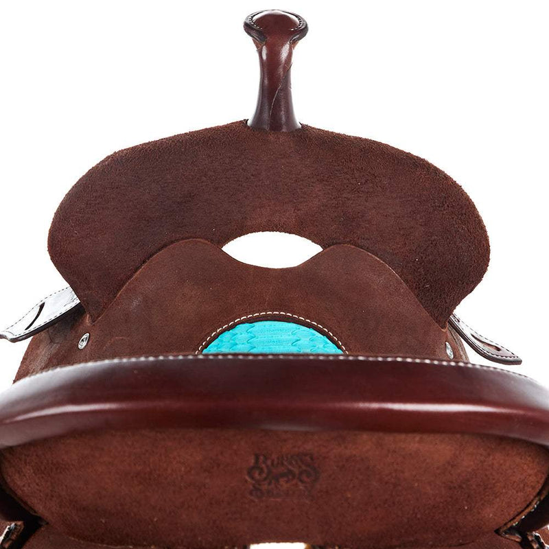 Burns Saddlery 13.5in 20HDX Chocolate Roughout Barrel Saddle