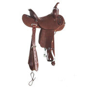 Burns Saddlery 13 Inch 20HD Chocolate Roughout Barrel Saddle
