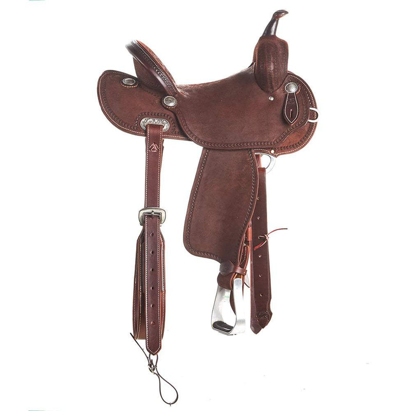 Burns Saddlery 14 Inch 20FD Chocolate Roughout Barrel Saddle