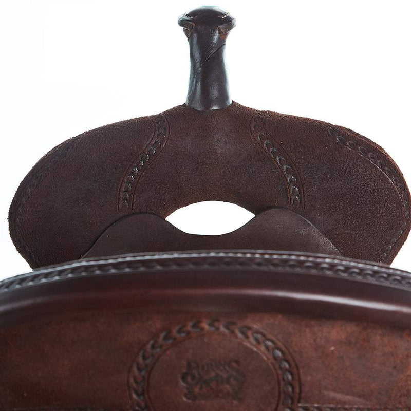 Burns Saddlery 14 Inch 20FD Chocolate Roughout Barrel Saddle