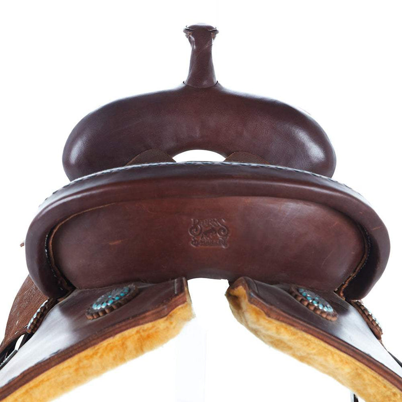 Burns Saddlery 14 Inch 30MD Inlay Seat Chocolate Barrel Saddle