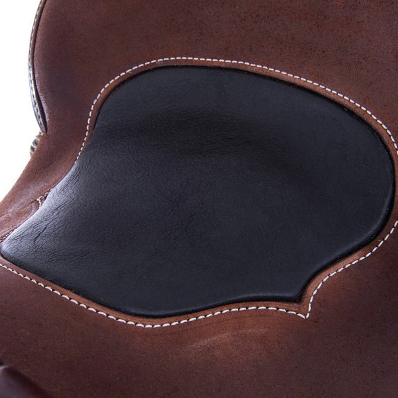 Burns Saddlery 13530FD Chocolate Tooled 13.5in Barrel Saddle-Inlay