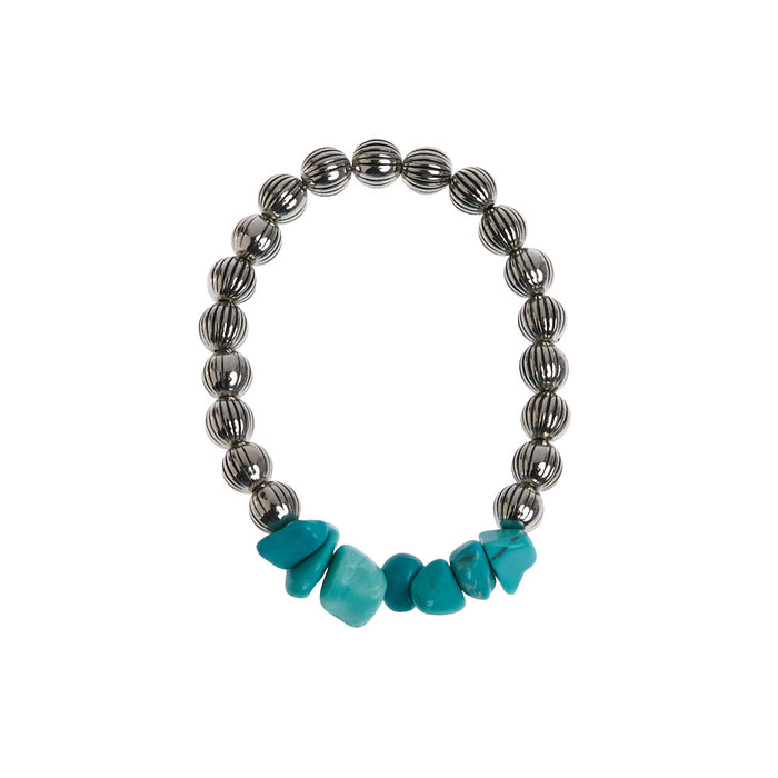 West And Company Three Turquoise Chunk Stretch Bracelets
