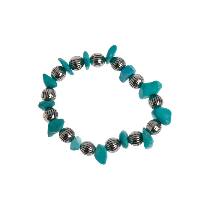 West And Company Three Turquoise Chunk Stretch Bracelets