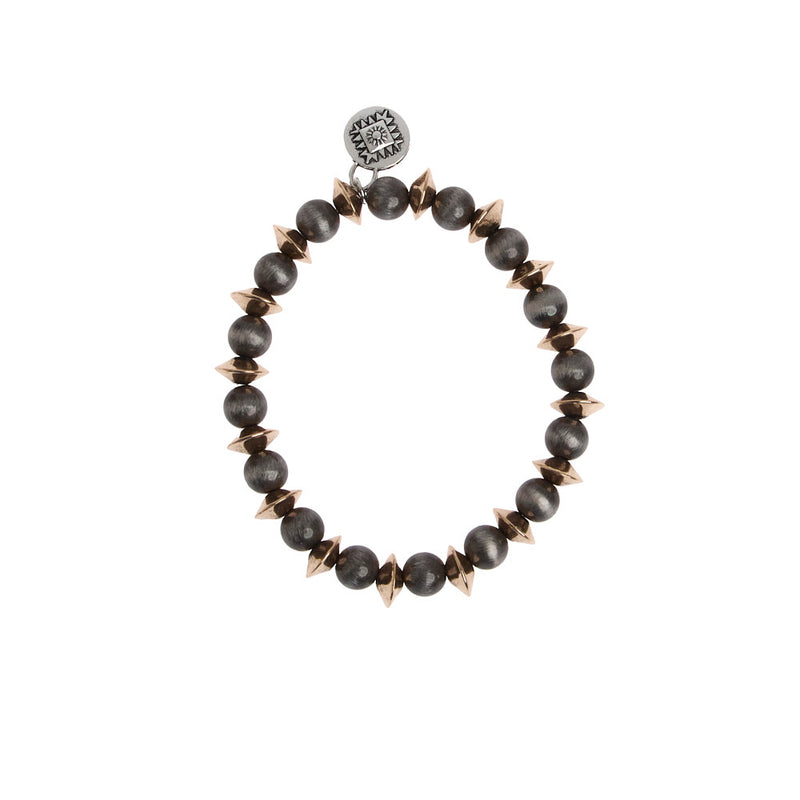 West And Company Faux Navajo Pearl with Gold Stretch Bracelet