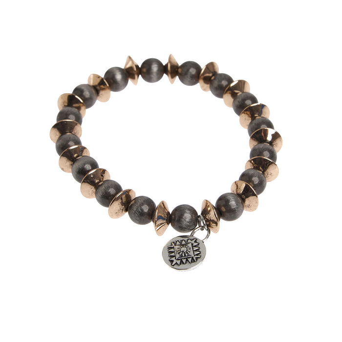 West And Company Faux Navajo Pearl with Gold Stretch Bracelet