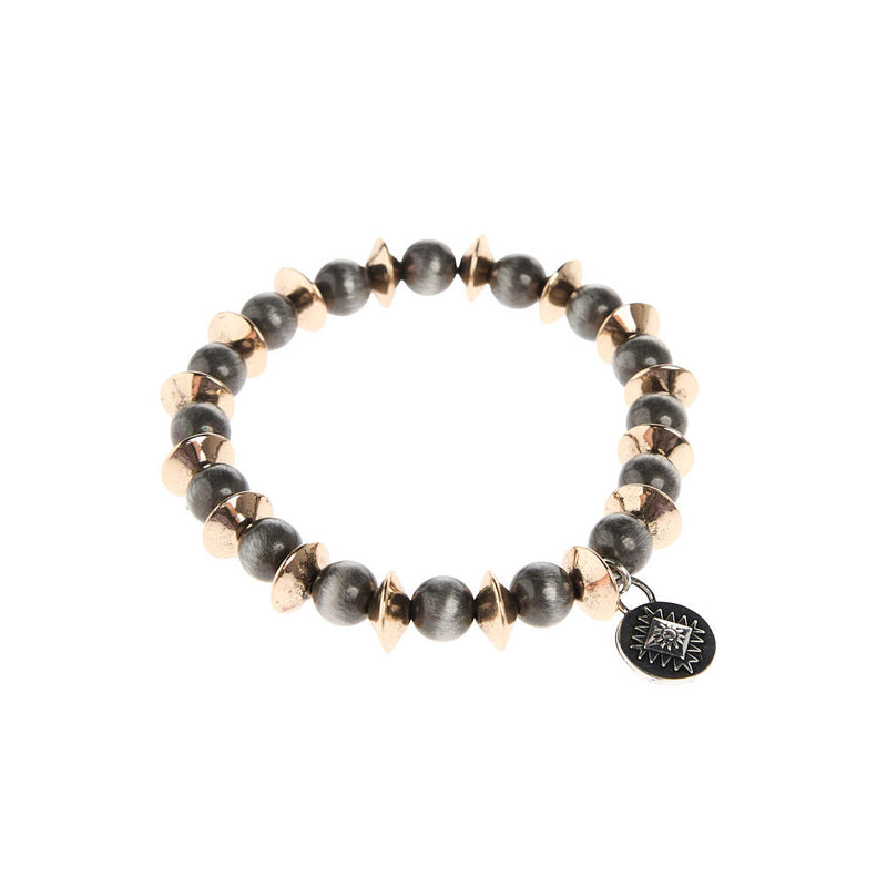 West And Company Navajo Pearl with Disc Stretch Bracelet