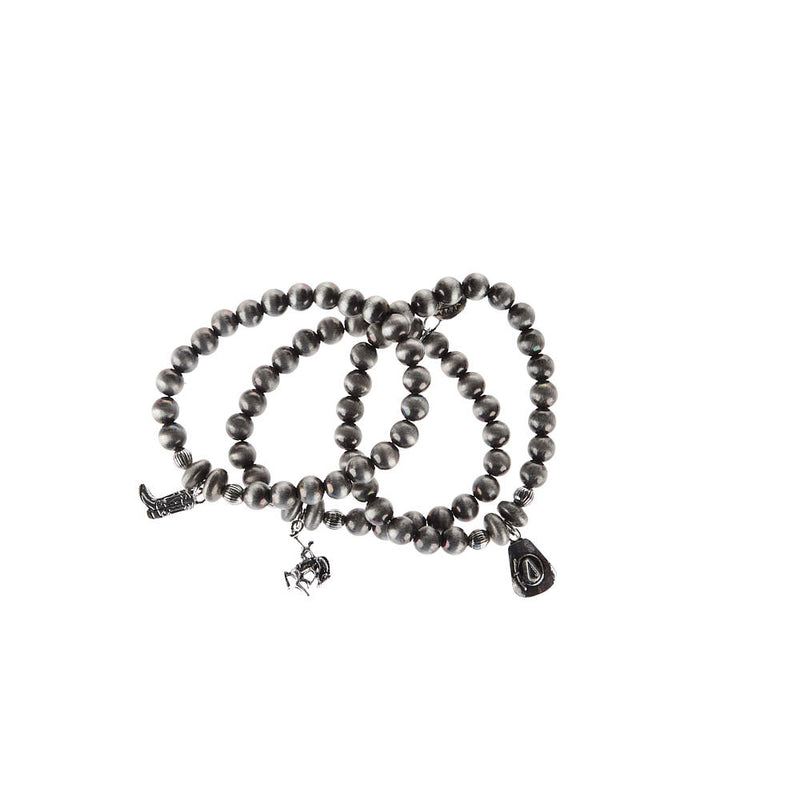 West And Company Navajo Pearl Charm Bracelet