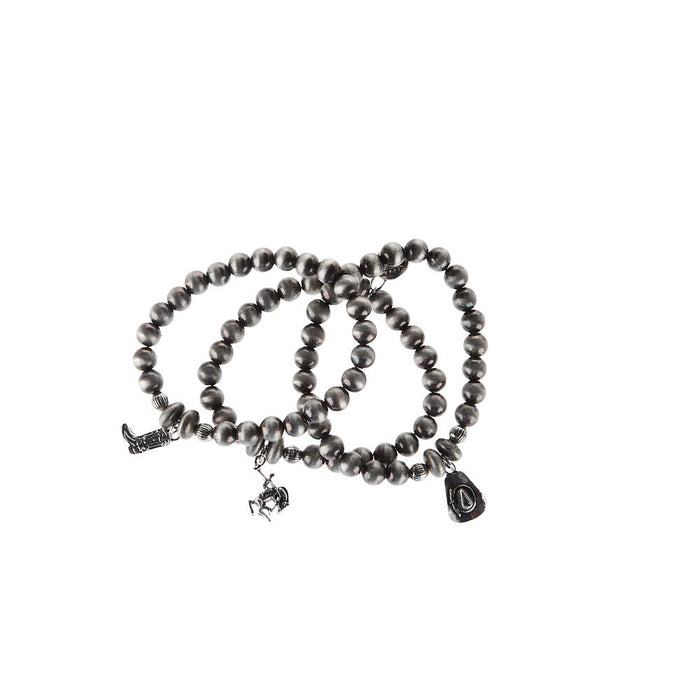 West And Company Navajo Pearl Charm Bracelet