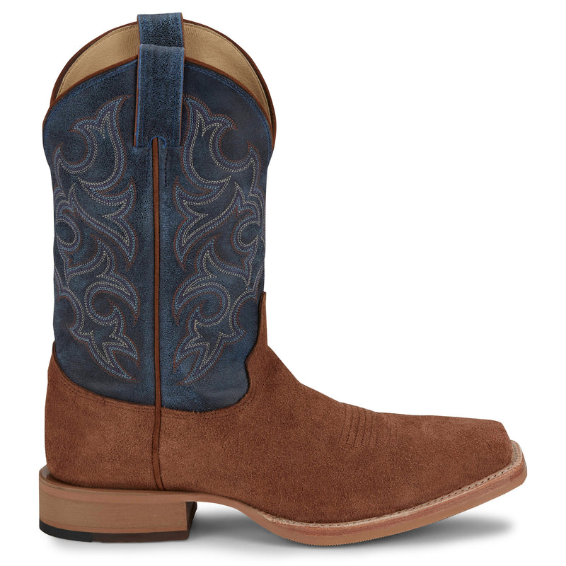Justin Boot Company Men`s Bent Rail Fergus Golden Oak 11in Royal Blue Top