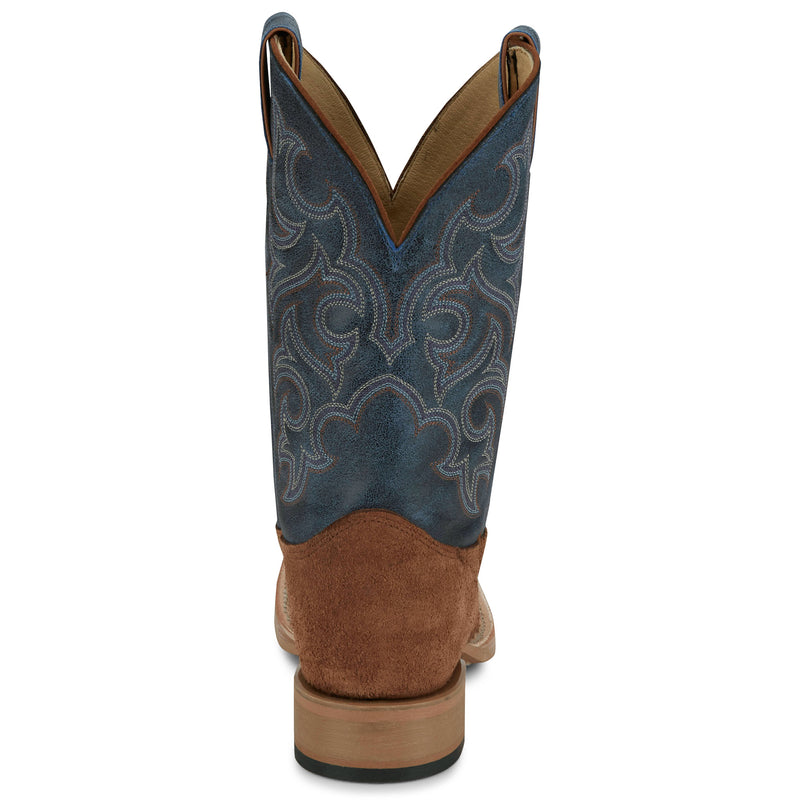 Justin Boot Company Men`s Bent Rail Fergus Golden Oak 11in Royal Blue Top