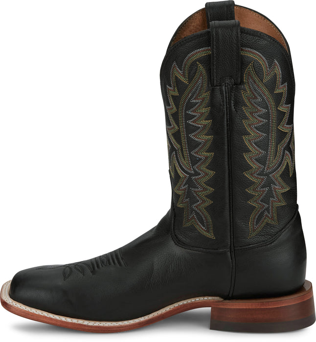 Justin Boot Company Men`s Bent Rail Poston Jet Black 11in Black Top