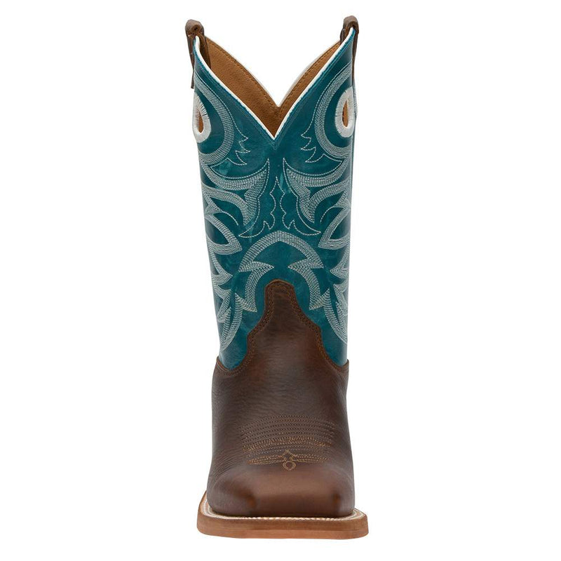 Justin Boot Company Men's Copper Rough Rider-11in Blue Cowhide Top