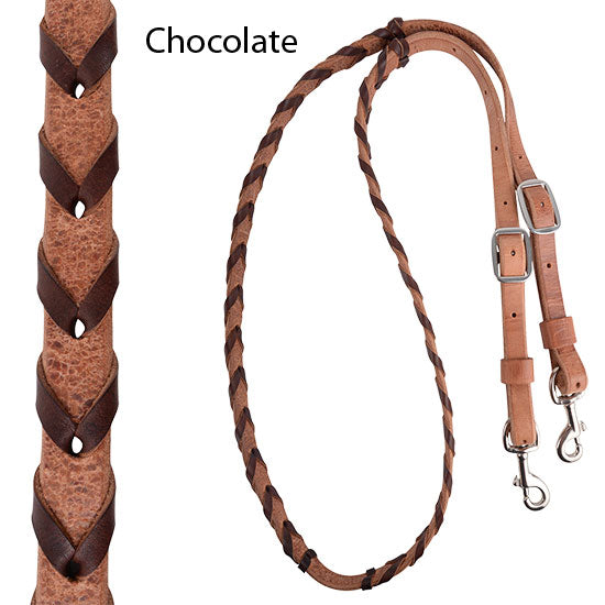 Martin Saddlery Chocolate Laced Barrel Reins