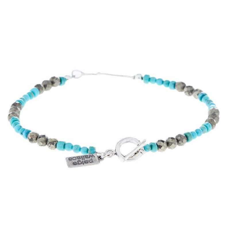 Paige Wallace Turquoise Tiny Cross Bracelet