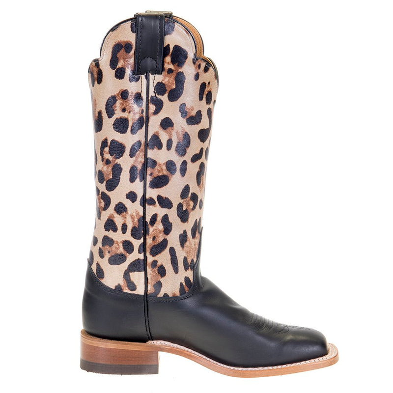 Justin Boot Company Womens Ardmore Black Boot 13` Cheetah Top