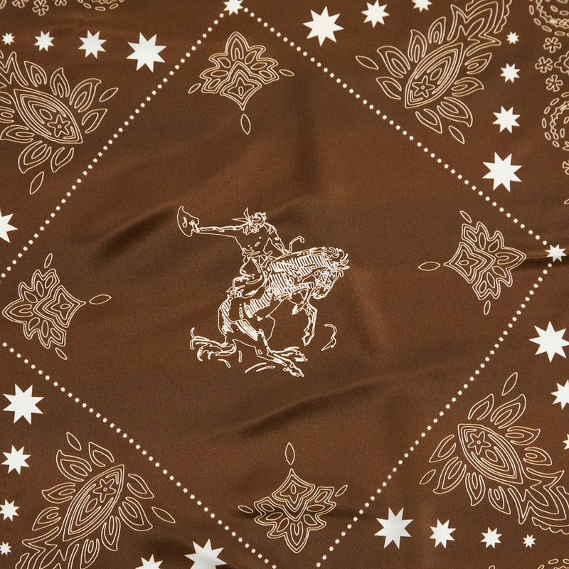 Fringe Scarves Banditos Brown Silk Long Tall