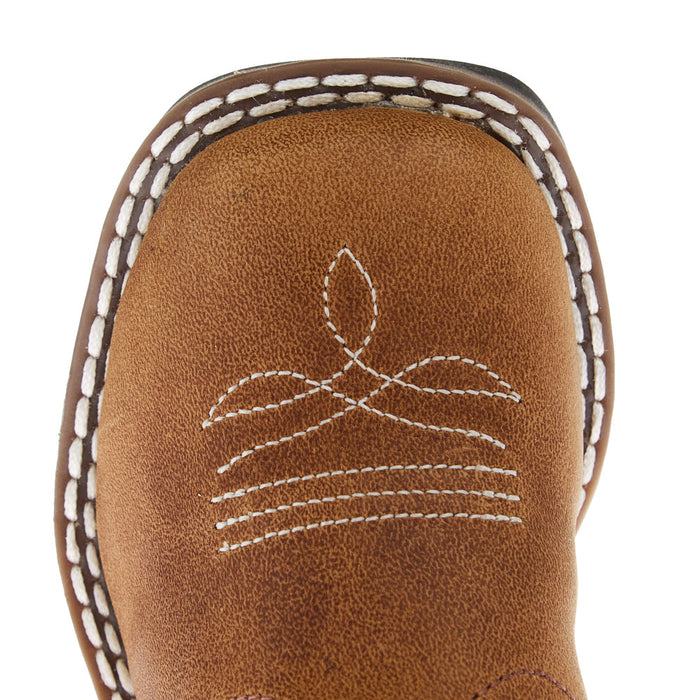 Old West Infant Tan with Splatter Shaft Square Toe Boot