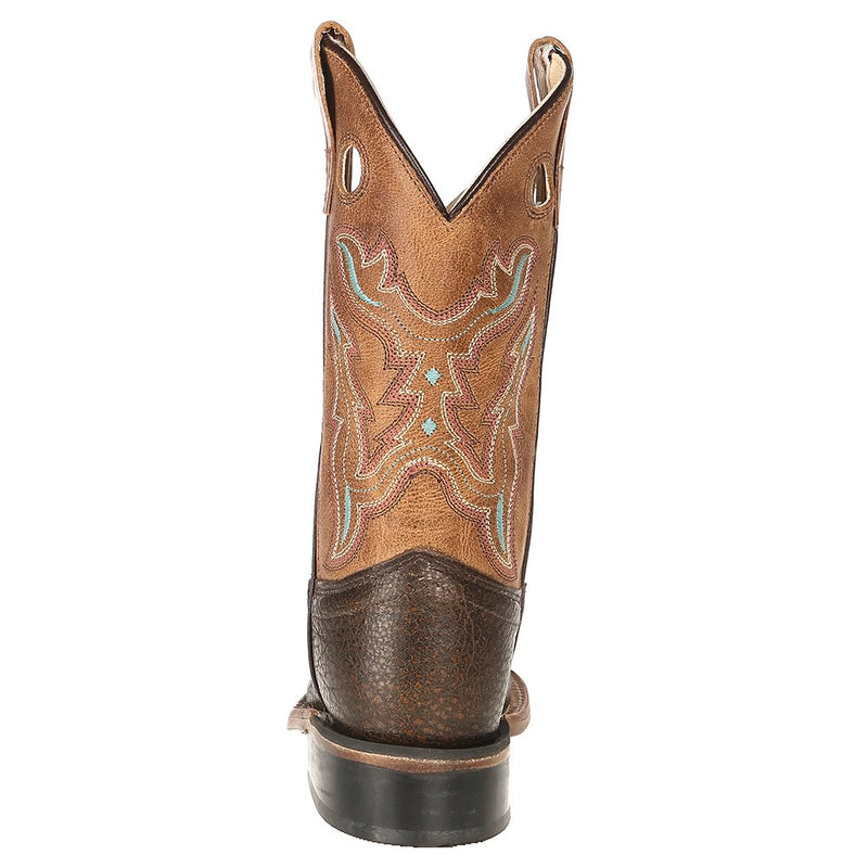 Old West Kid's Brown Foot Tan Fry Top Cowboy Boots