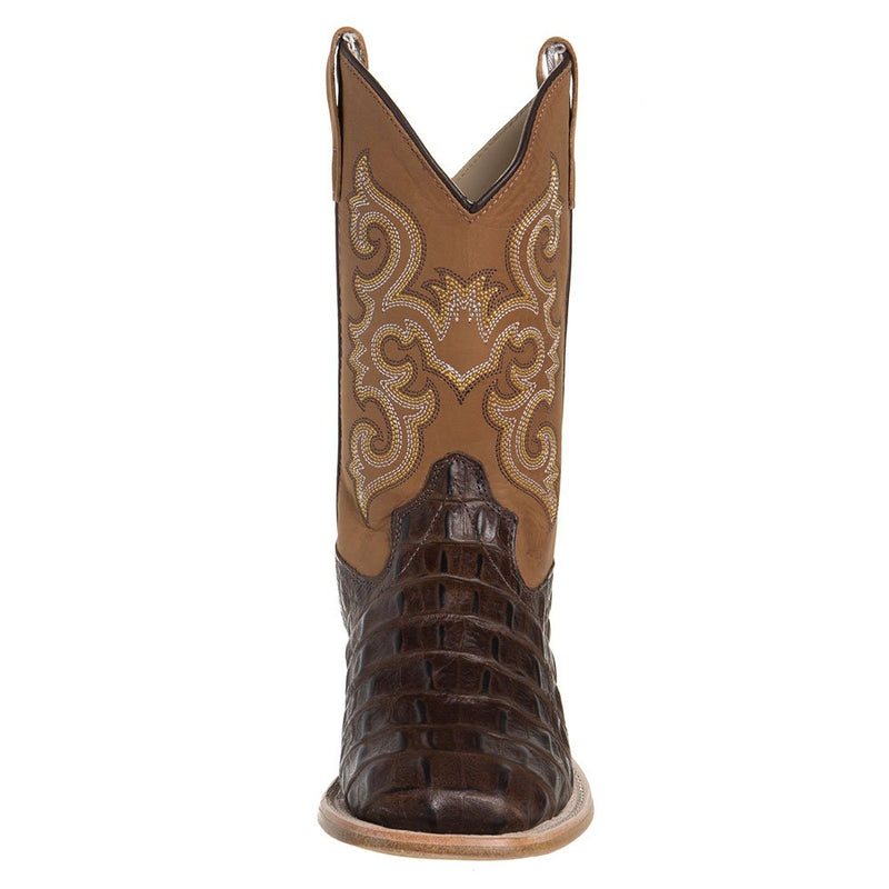 Old West Childs Brown Horn Back Gator Tan Canyon Cowboy Boots