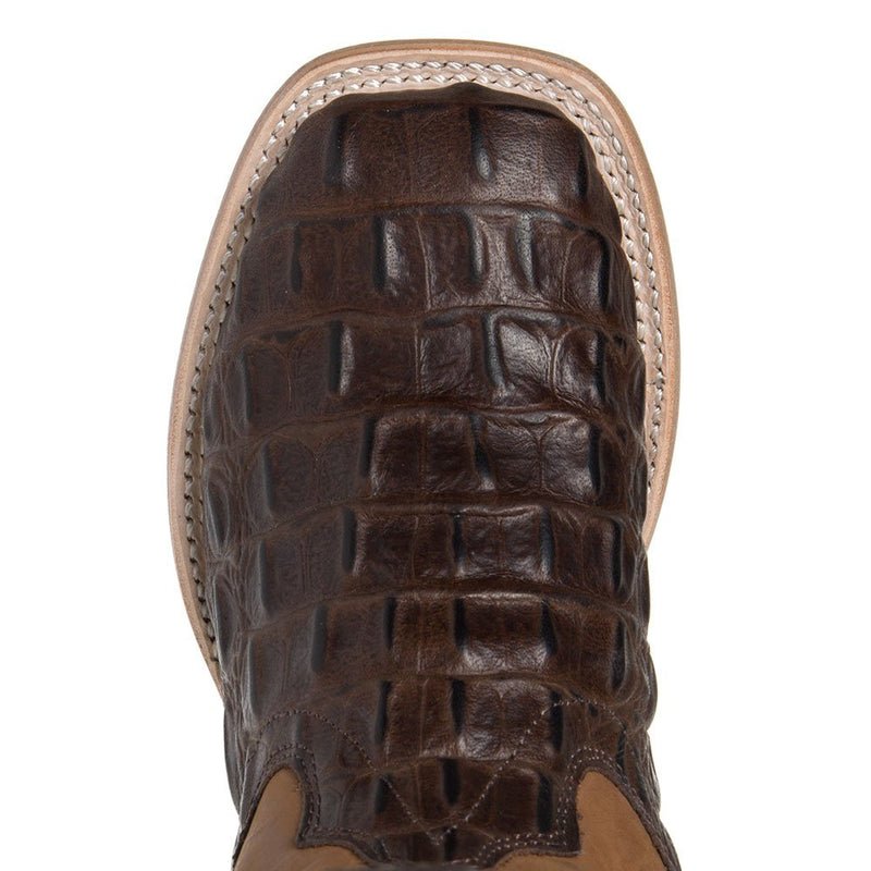 Old West Childs Brown Horn Back Gator Tan Canyon Cowboy Boots