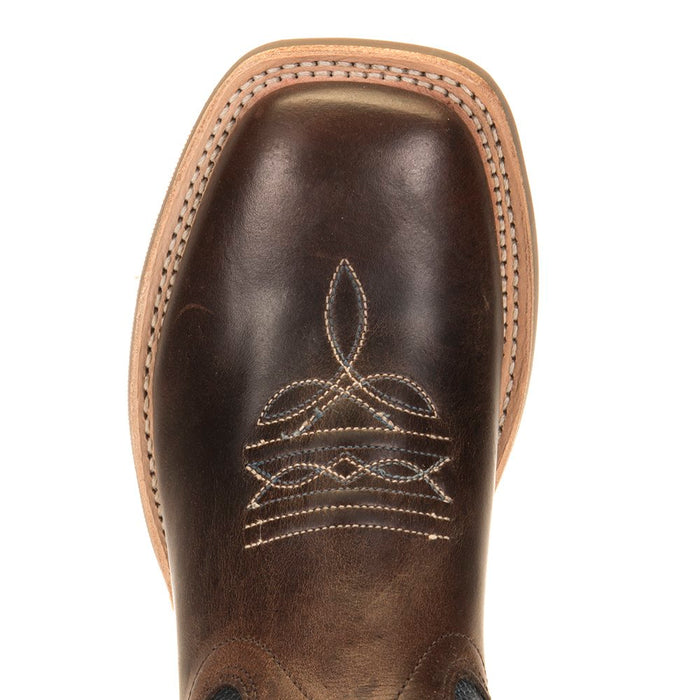 Old West Youth Wipe Out Blue Shaft Brown Foot Cowboy Boots